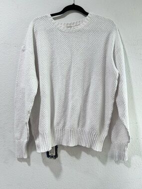 J. Peterman White Textured Crewneck Sweater
